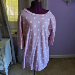 Pink polka dot top OS